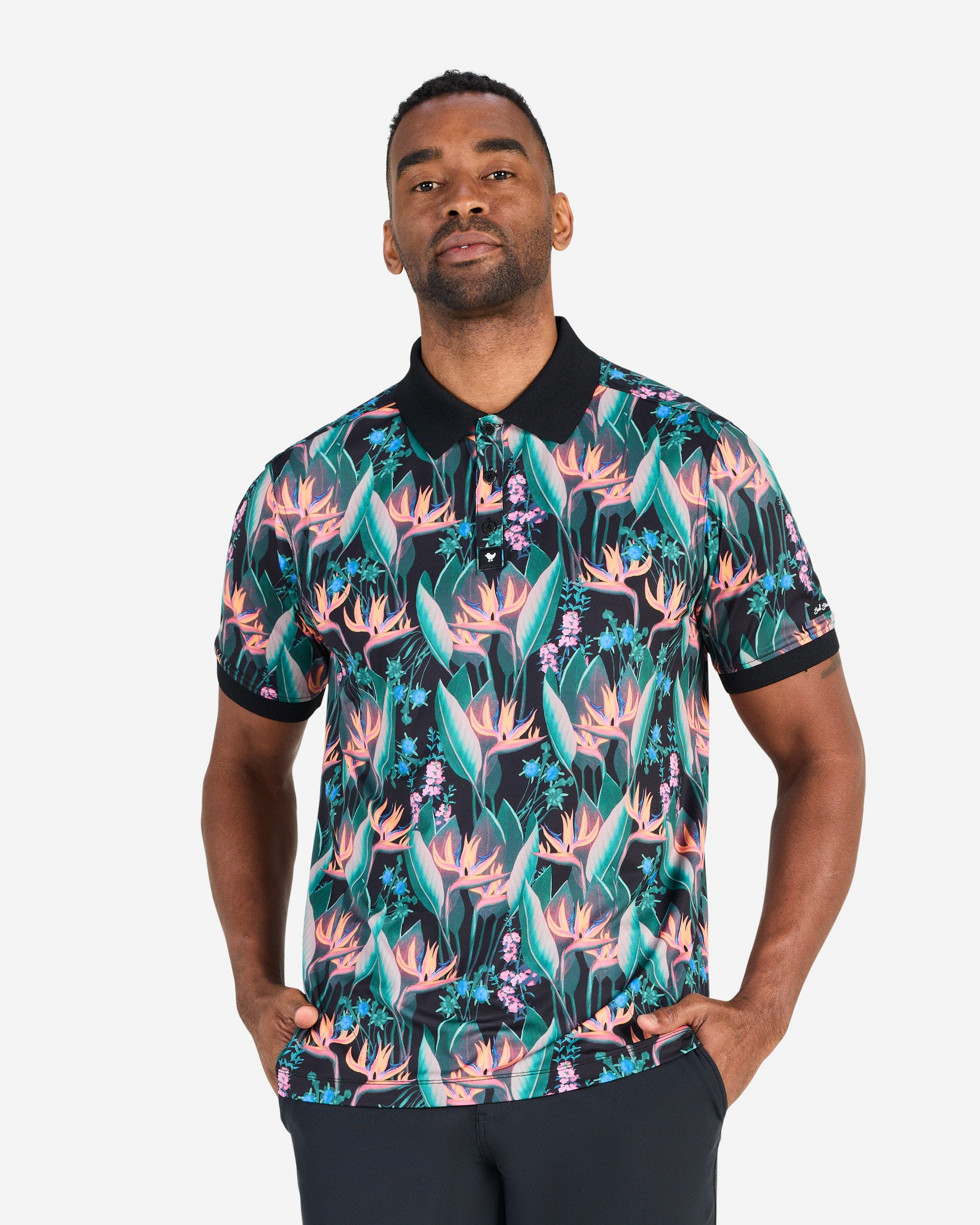 Botanical Bump n Run-Men's Polo-Bad Birdie