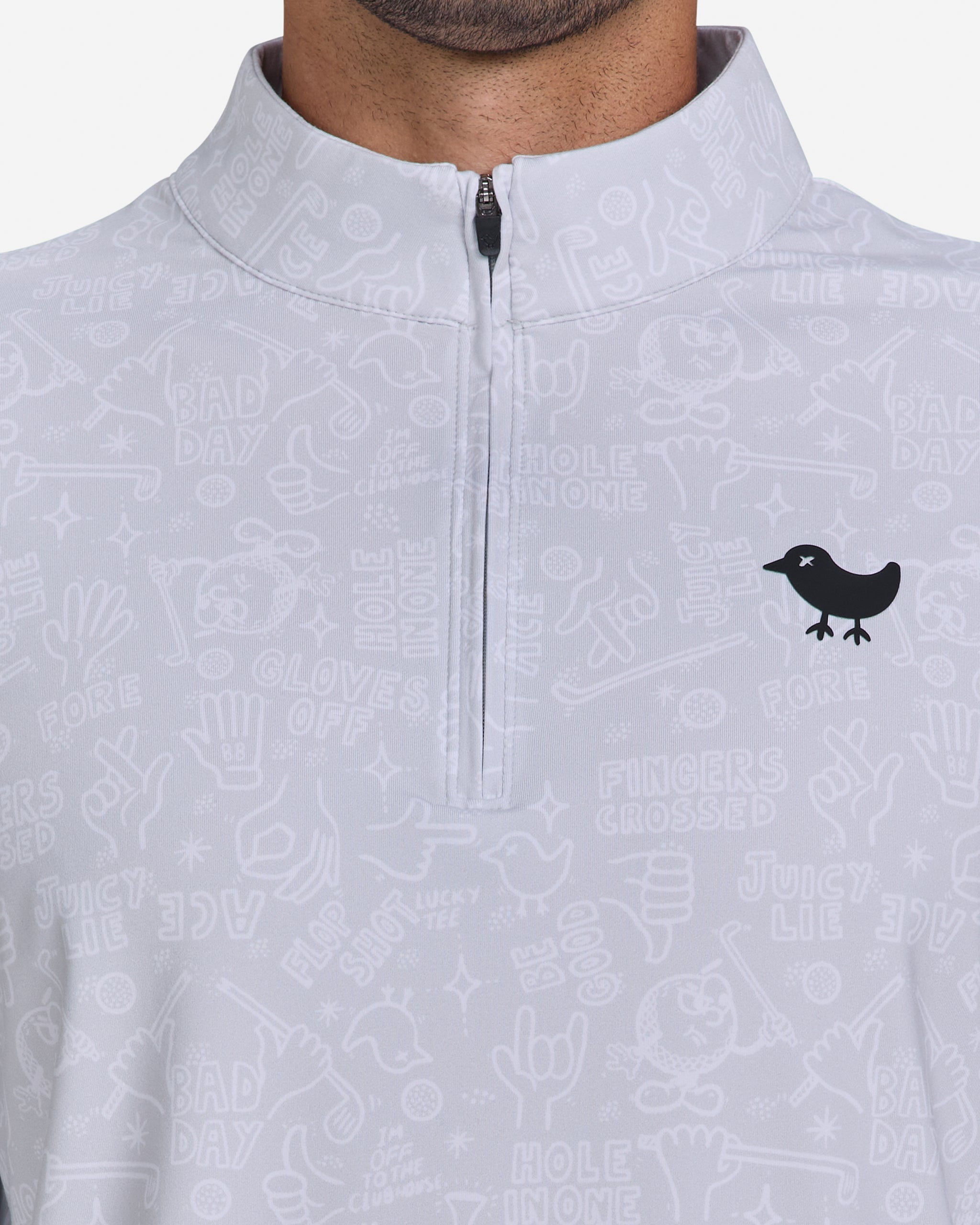 Doodle Quarterzip-Men's Quarterzip-Bad Birdie