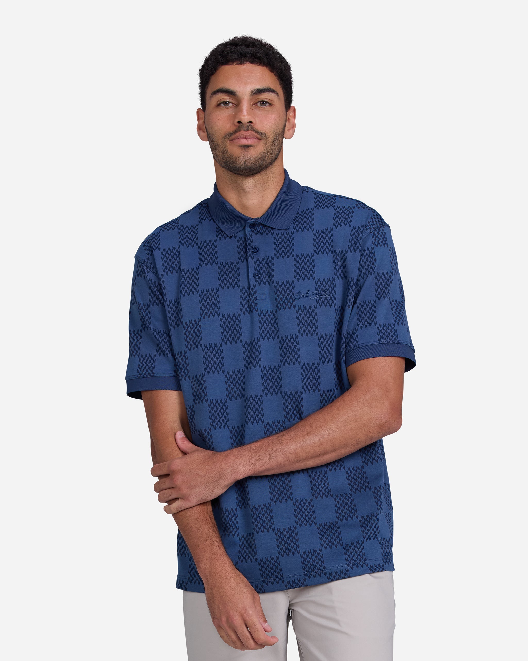 Chess Day Jacquard Polo-Men's Polo-Bad Birdie