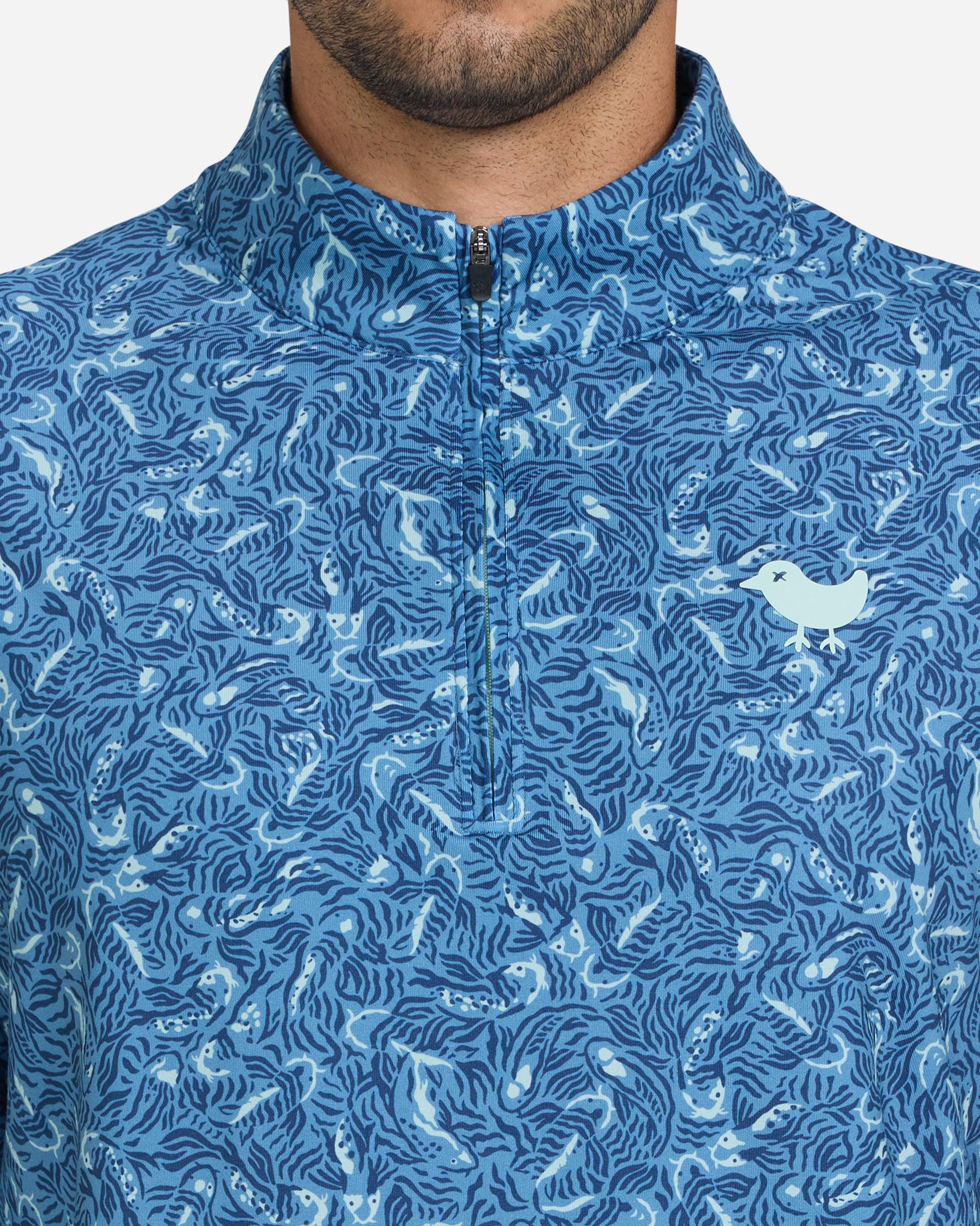Koi Koi Slate Navy Quarterzip-Men's Quarterzip-Bad Birdie