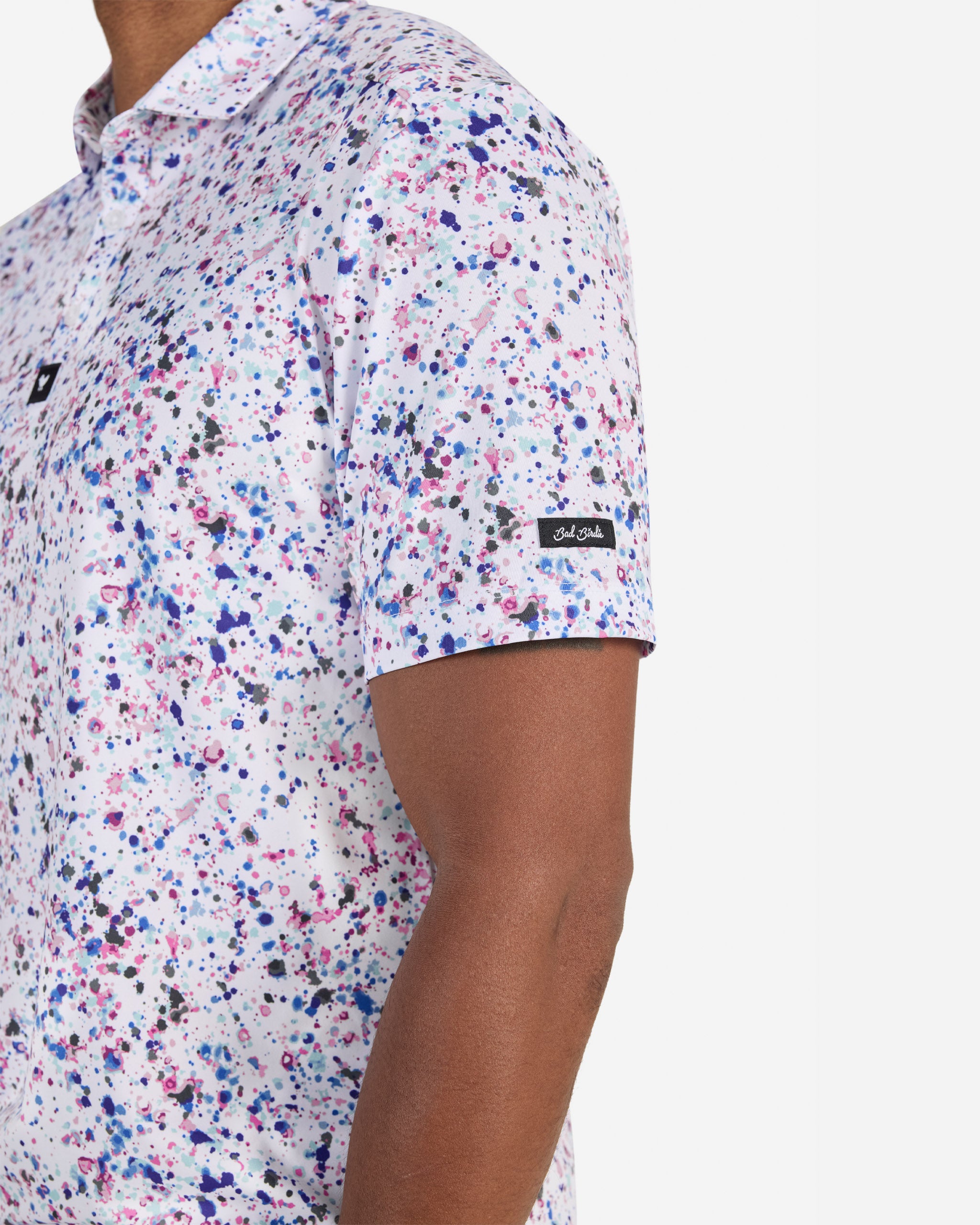 Paint Splatter 3-Men's Polo-Bad Birdie