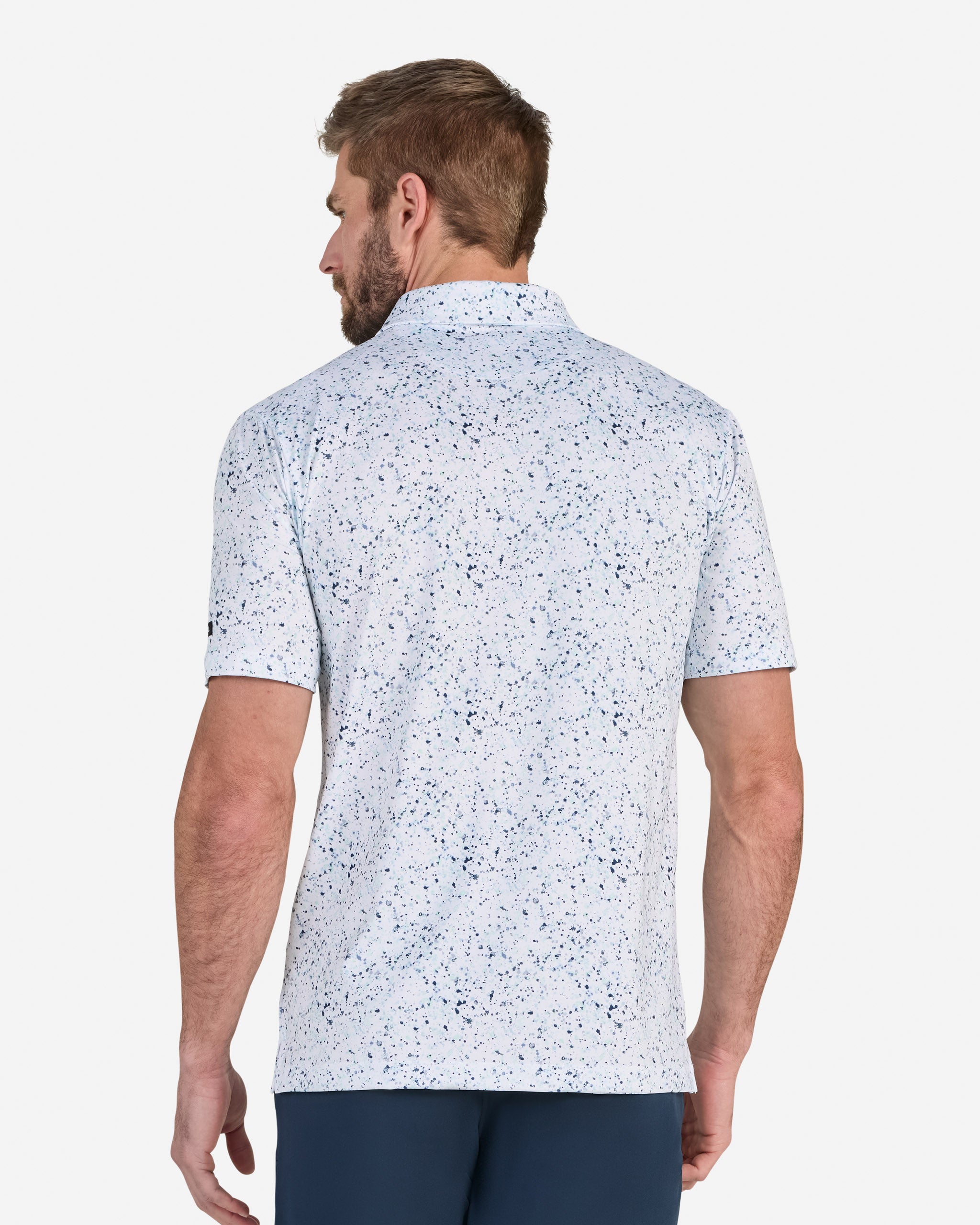 Paint Splatter 3 Navy-Men's Polo-Bad Birdie