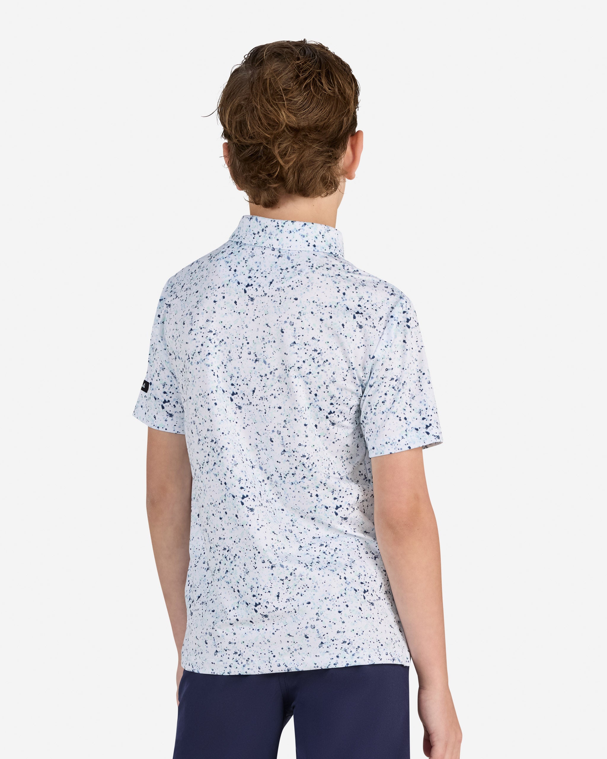Paint Splatter 3 Navy-Youth Polo-Bad Birdie
