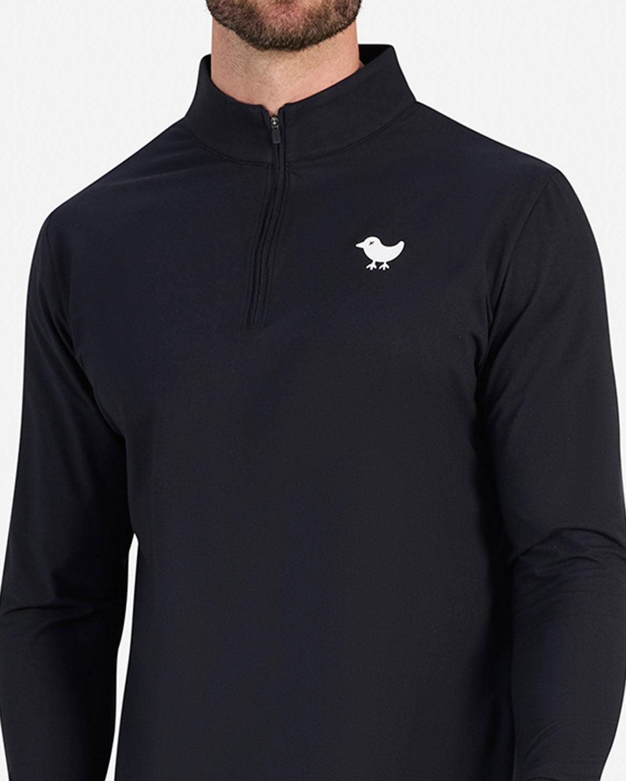 Black Quarterzip-Men's Quarterzip-Bad Birdie
