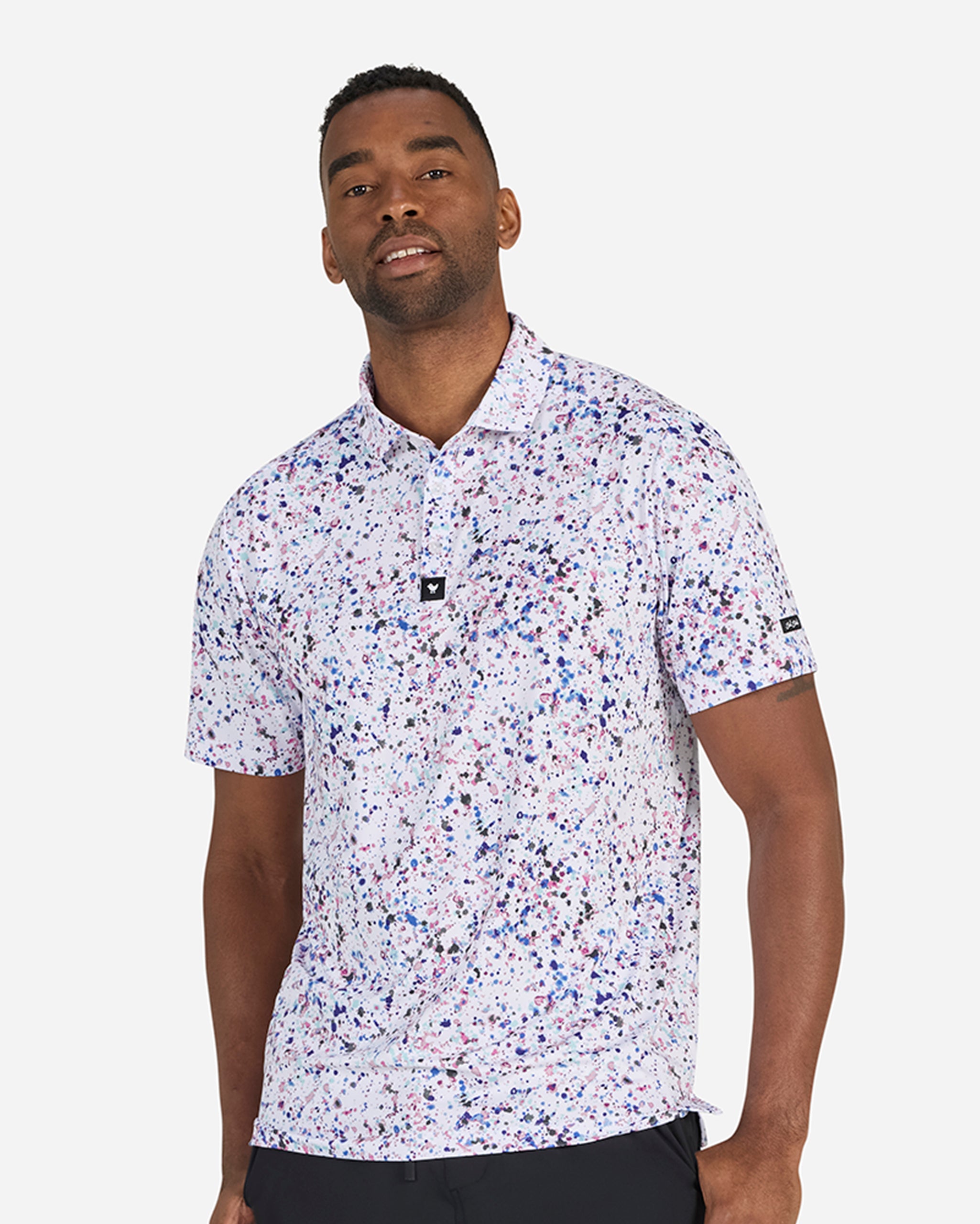 Paint Splatter 3-Men's Polo-Bad Birdie