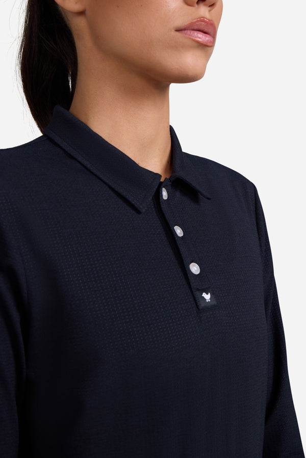 Tempo Cooling Long Sleeve Polo - Black