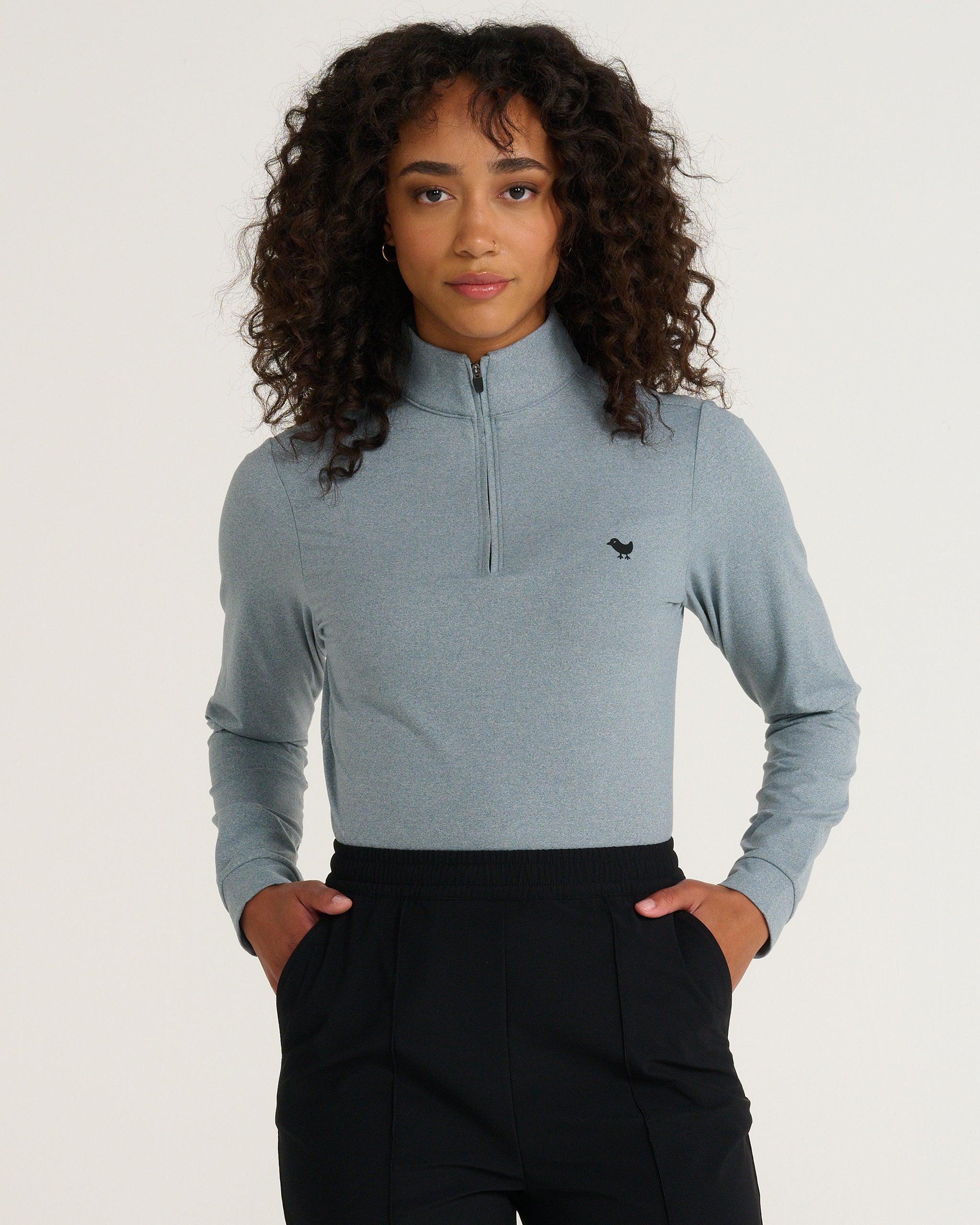 Heather Quarterzip-Women's Quarterzip-Bad Birdie