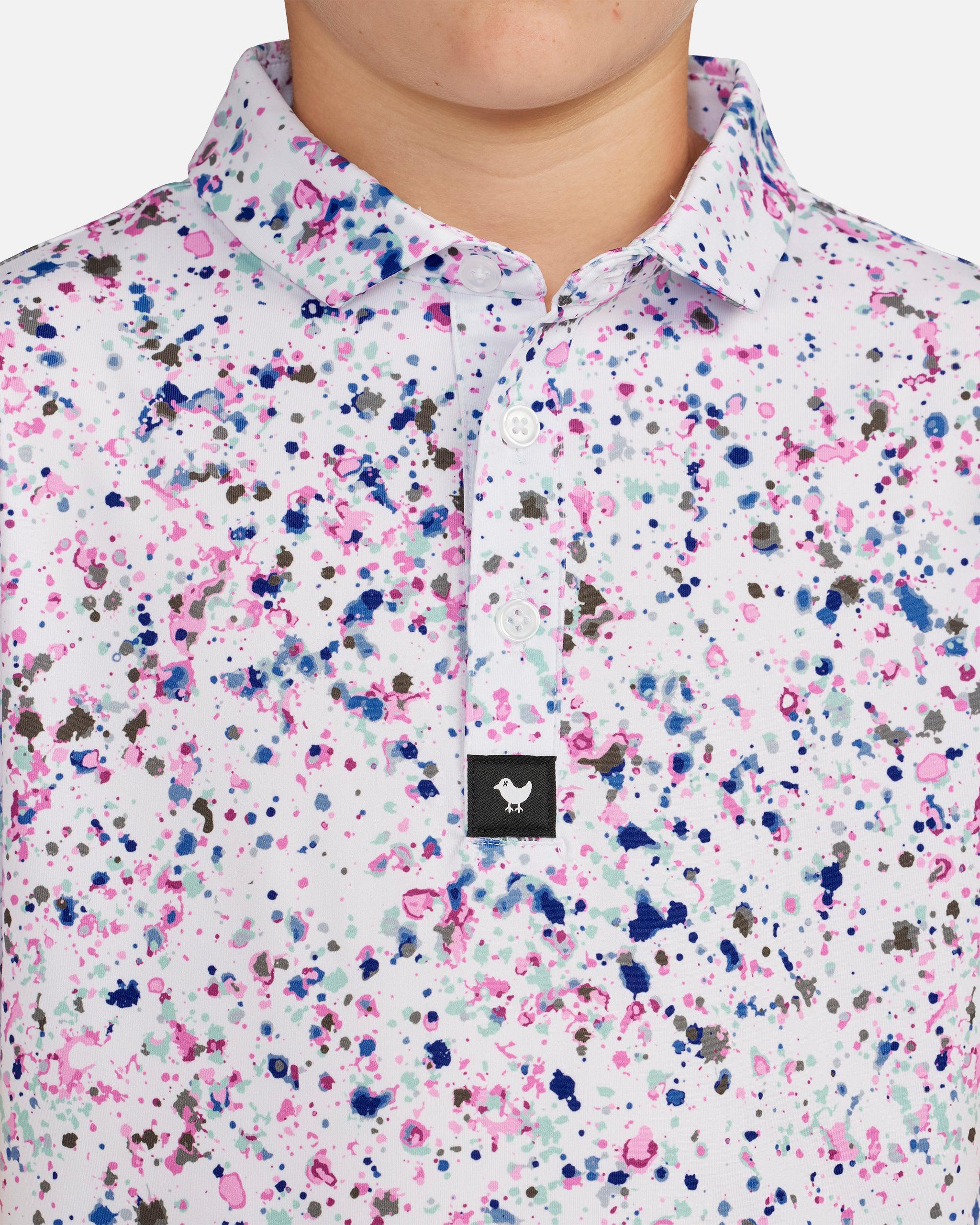 Paint Splatter 3 Youth-Youth Polo-Bad Birdie
