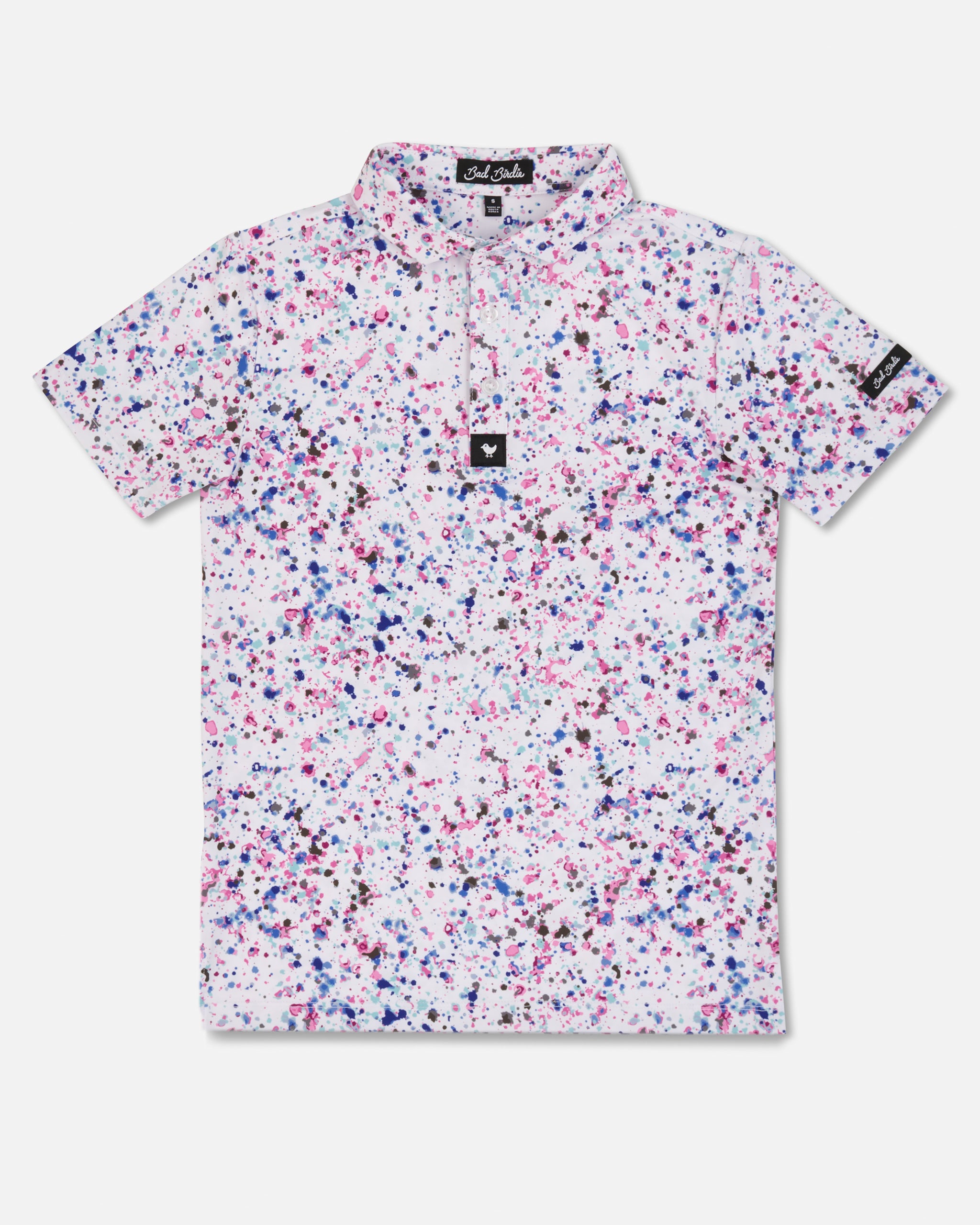 Paint Splatter 3 Youth-Youth Polo-Bad Birdie