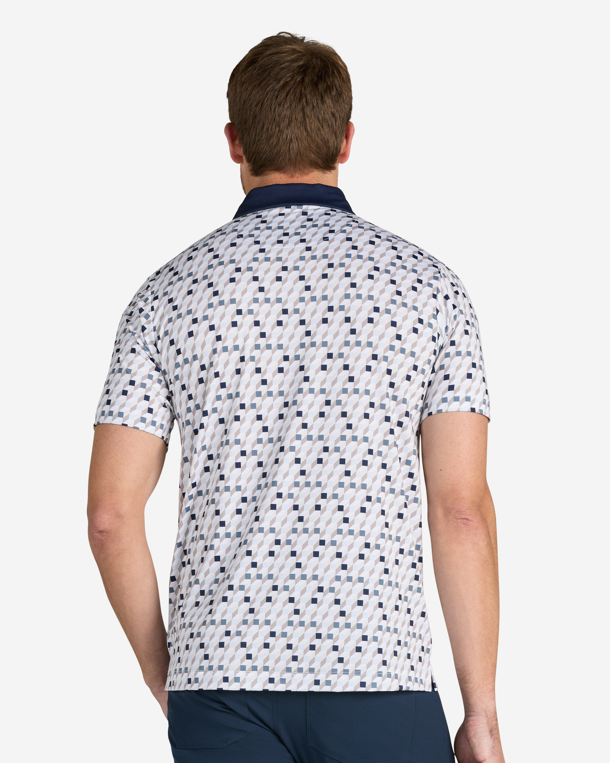 Cube Conundrum - Blue-Men's Polo-Bad Birdie