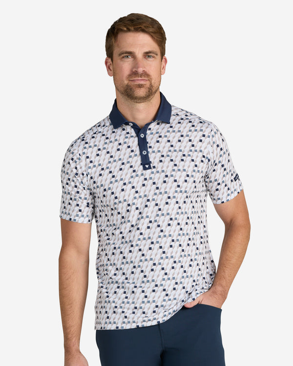 Cube Conundrum - Blue-Men's Polo-Bad Birdie