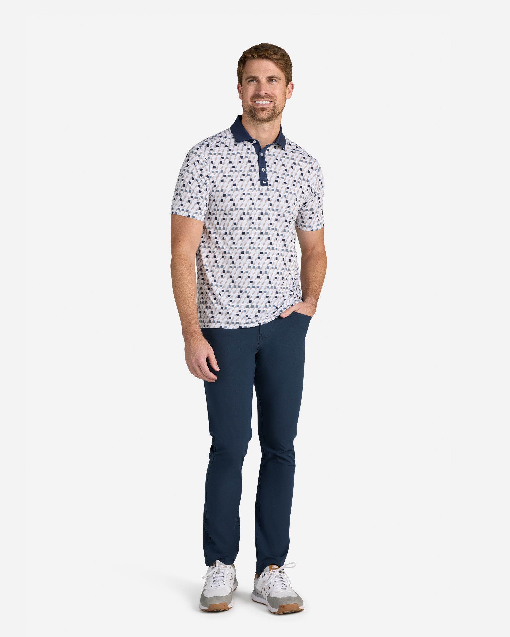 Cube Conundrum - Blue-Men's Polo-Bad Birdie
