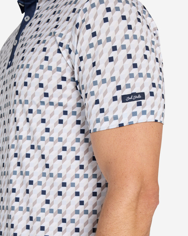 Cube Conundrum - Blue-Men's Polo-Bad Birdie