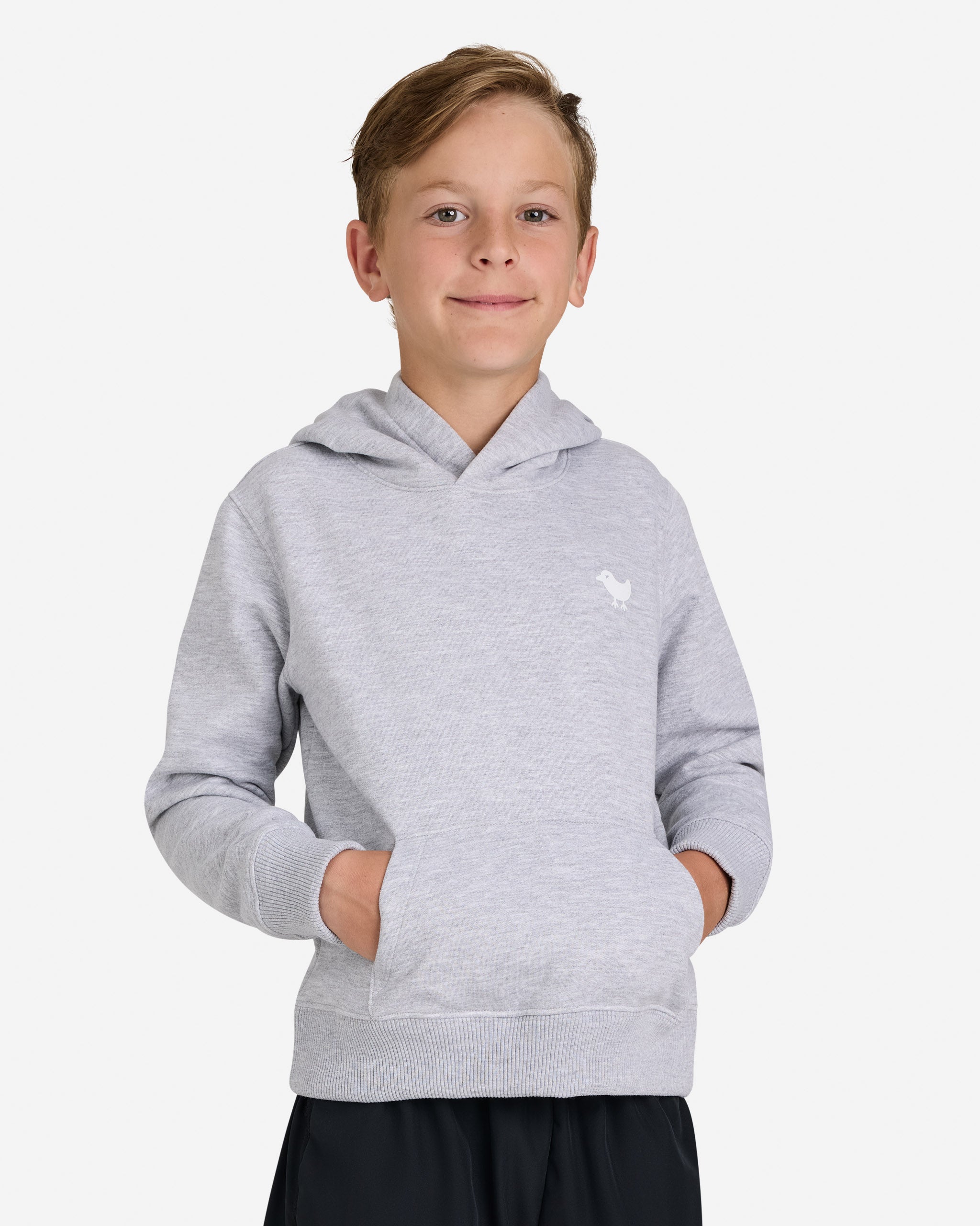 Youth Fairway Fleece Hoodie - Heather Grey-Youth Sweatshirt-Bad Birdie
