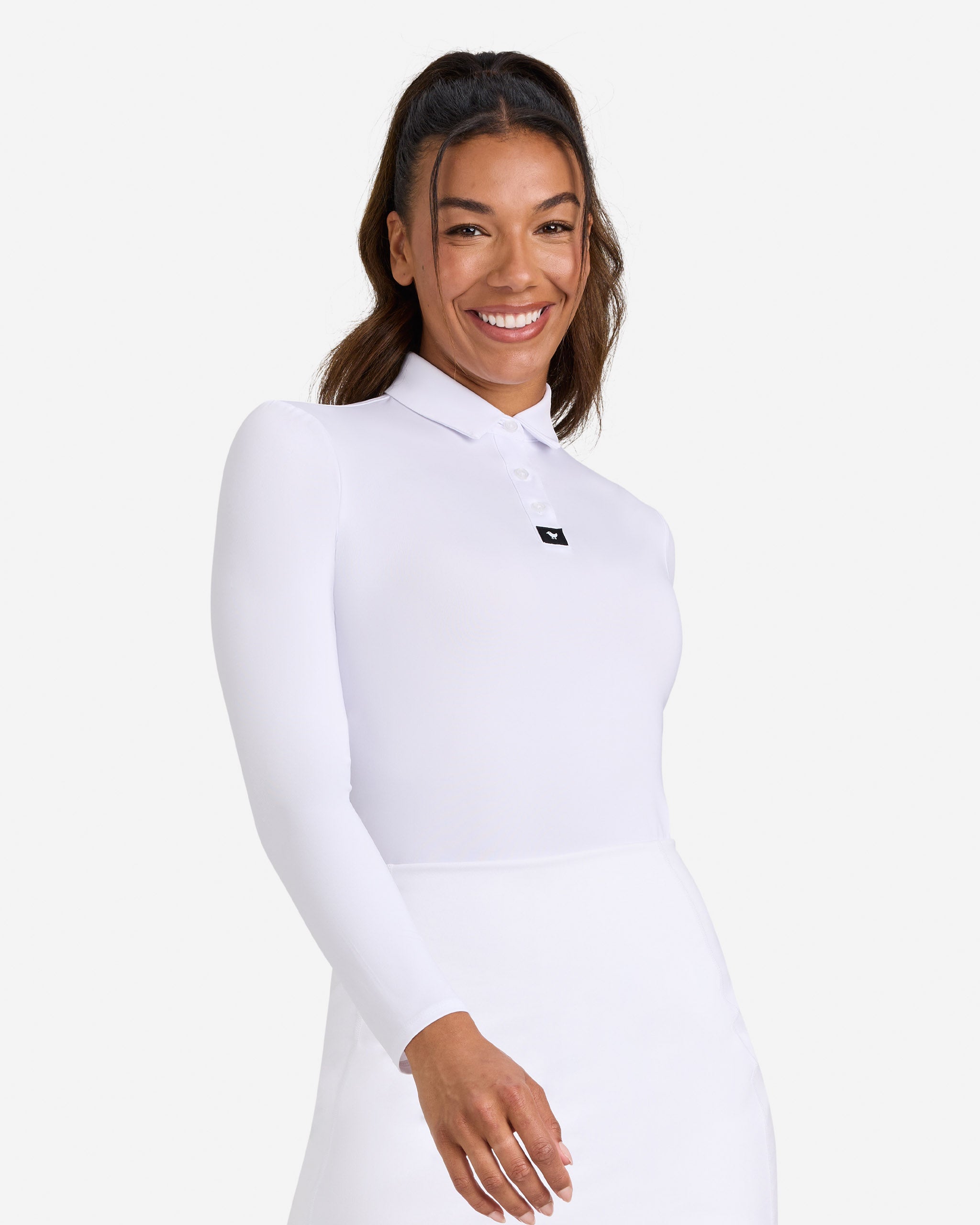 Long Sleeve Polo - Brilliant White