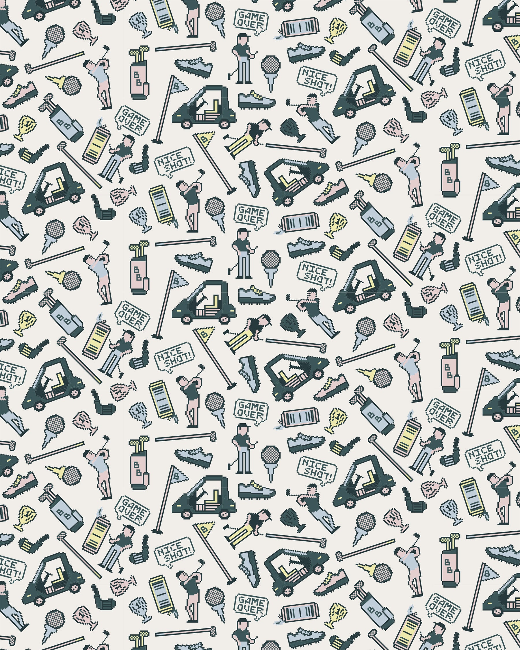 Pixelated Pars-Men's Polo-Bad Birdie