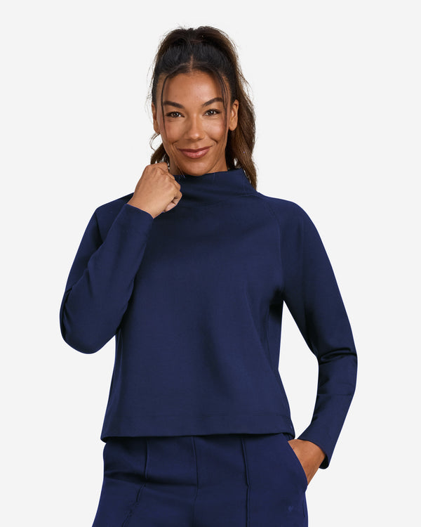 Tour Mockneck - Dark Navy-Performance Top-Bad Birdie